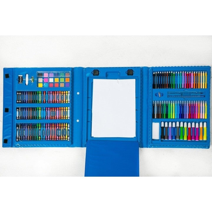 Set 208 Piese, Complet pentru Pictura si Desen, Flippy, Tip Servieta, 3-12 Ani, 32.6 x 27.7 x 6 cm, Albastru-2