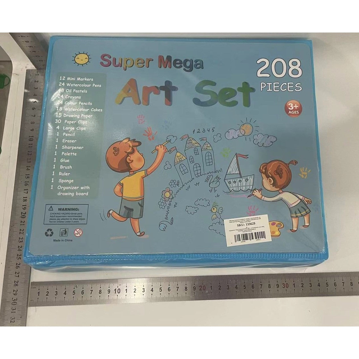 Set 208 Piese, Complet pentru Pictura si Desen, Flippy, Tip Servieta, 3-12 Ani, 32.6 x 27.7 x 6 cm, Albastru-7