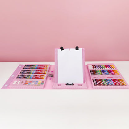 Set 208 Piese, Complet pentru Pictura si Desen, Flippy, Tip Servieta, 3-12 Ani, 32.6 x 27.7 x 6 cm, Roz-3