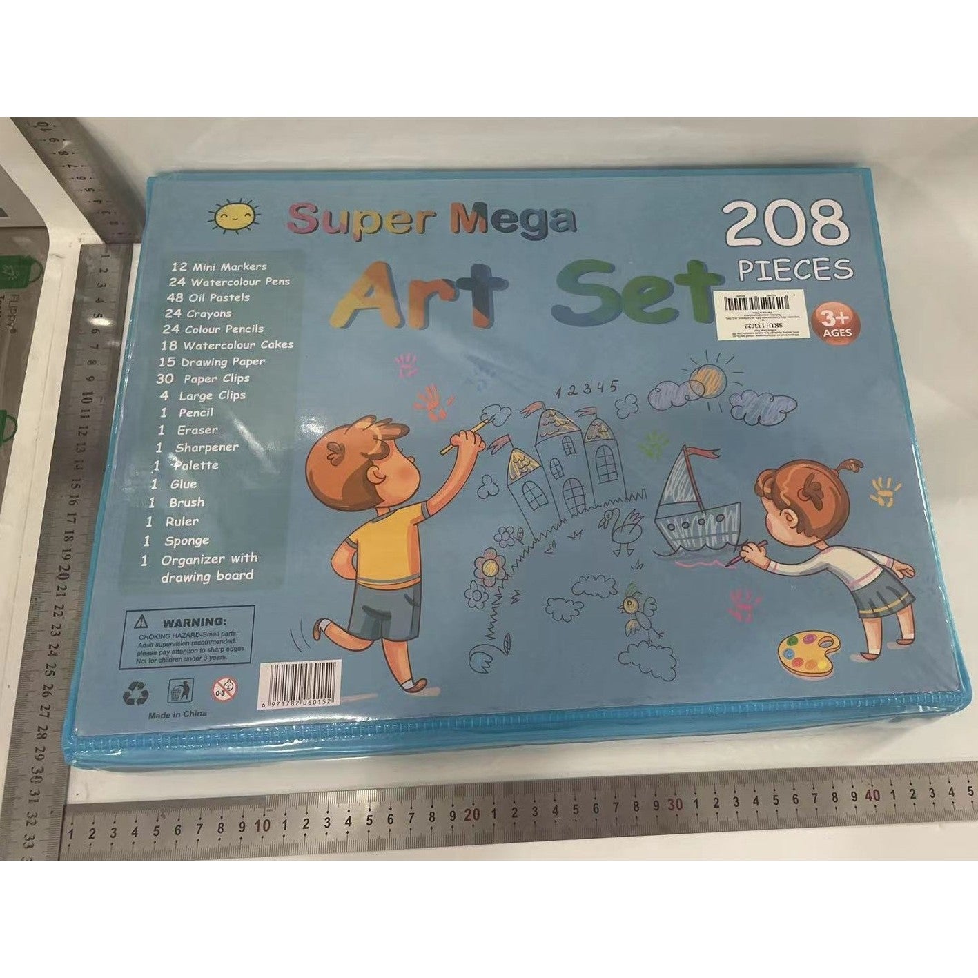 Set 208 Piese, Complet pentru Pictura si Desen, Flippy, Tip Servieta, 3-12 Ani, 40.5 x 5 x 30 cm, Albastru-6