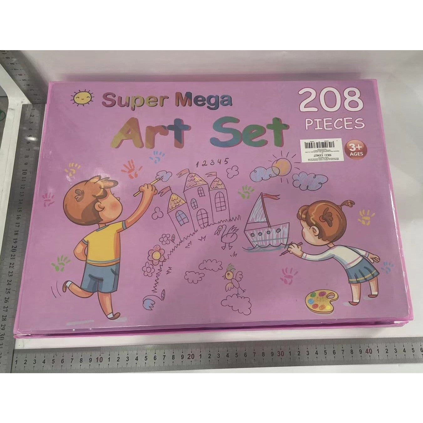 Set 208 Piese, Complet pentru Pictura si Desen, Flippy, Tip Servieta, 3-12 Ani, 40.5 x 5 x 30 cm, Roz-2