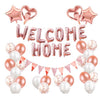 Set 24 de piese baloane folie si latex, 20 baloane latex, 4 baloane folie, 1 set Welcome Home, Rose gold-0