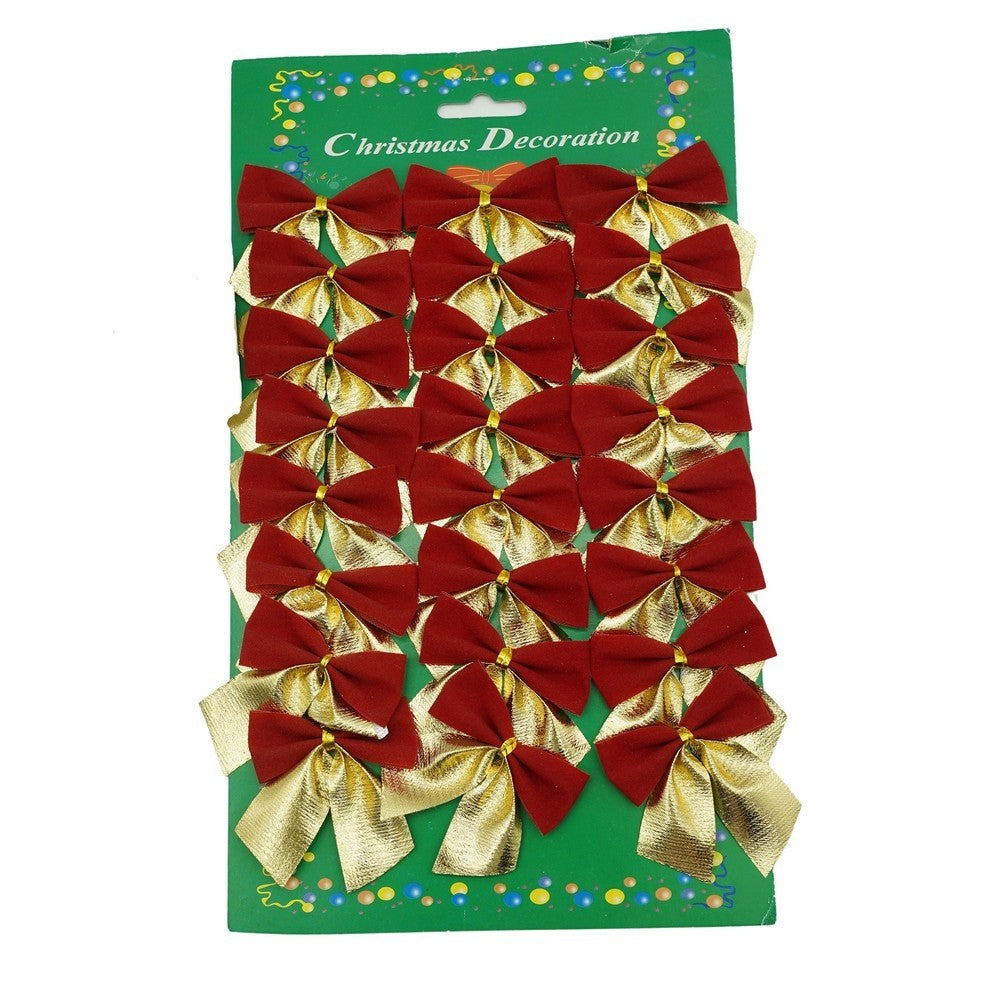 Set 24 fundite pentru brad, Rosii-Aurii , 5 x 6 cm, din poliester, Flippy-0