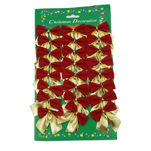 Set 24 fundite pentru brad, Rosii-Aurii , 5 x 6 cm, din poliester, Flippy-0
