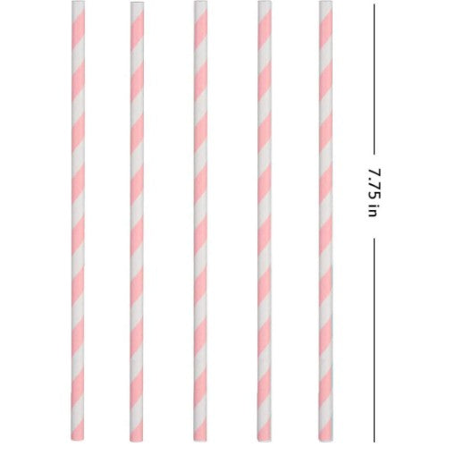 Set 25 paie din hartie 20 x 0.6 cm, roz-0