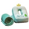 Set 2in1 Patura Microfibra si Perna din Spuma, Flippy, pentru Birou, Calatorii, Pauze, Model Dinozaur, Microfibra, 1x1.7 m, 30x35x30 cm, Verde-0