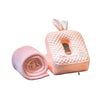Set 2in1 Patura Microfibra si Perna din Spuma, Flippy, pentru Birou, Calatorii, Pauze, Model Iepuras, Microfibra, 1x1.7 m, 30x35x30 cm, Roz-0