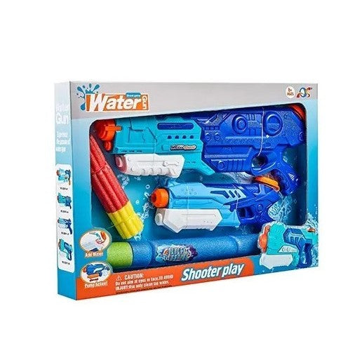 Set 2x Pistol cu Apa pentru Copii, Flippy, 6ani+, Albastru, 1x 900 ML +  1x 300 ML-0