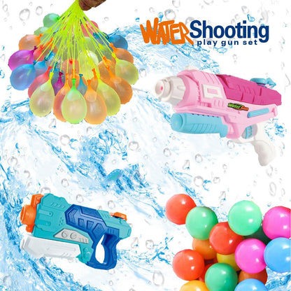 Set 2x Pistol cu Apa pentru Copii, Flippy, 6ani+, cu baloane de apa, Albastru + Roz, 1x 600 ML +  1x 550 ML-9