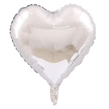 Set 3 Baloane din Folie Metalizata, Flippy, Figurina Inima, Tema Ziua Indragostitilor, 45 cm, Ambalaj Individual, Pai Inclus, Umflare cu Aer sau Heliu, Albastru/Argintiu-3