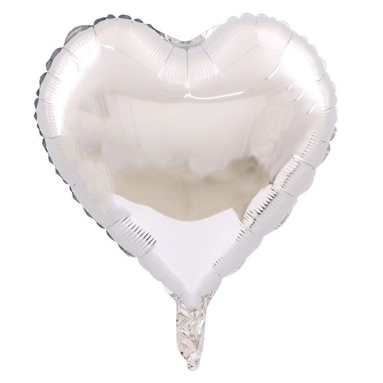 Set 3 Baloane din Folie Metalizata, Flippy, Figurina Inima, Tema Ziua Indragostitilor, 45 cm, Ambalaj Individual, Pai Inclus, Umflare cu Aer sau Heliu, Albastru/Argintiu-3