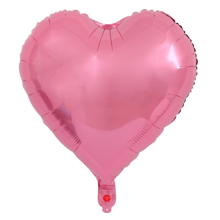 Set 3 Baloane din Folie Metalizata, Flippy, Figurina Inima, Tema Ziua Indragostitilor, 45 cm, Ambalaj Individual, Pai Inclus, Umflare cu Aer sau Heliu, Roz-3