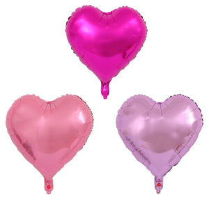 Set 3 Baloane din Folie Metalizata, Flippy, Figurina Inima, Tema Ziua Indragostitilor, 45 cm, Ambalaj Individual, Pai Inclus, Umflare cu Aer sau Heliu, Roz-0