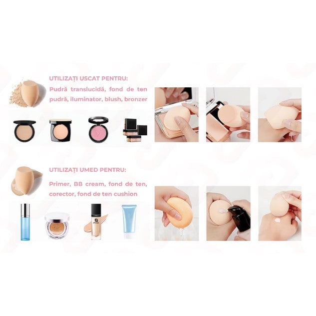 Set Buretei Machiaj, Flippy, Premium, nude, 3 bucati-11