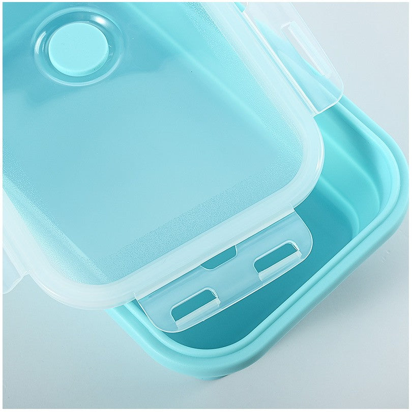 Set 3 caserole pliabile Flippy, din silicon, rezistenta la temperaturi ridicate, usor de depozitat si curatat, 350/500/800 ml, utilizare in cuptorul cu microunde, albastra-1