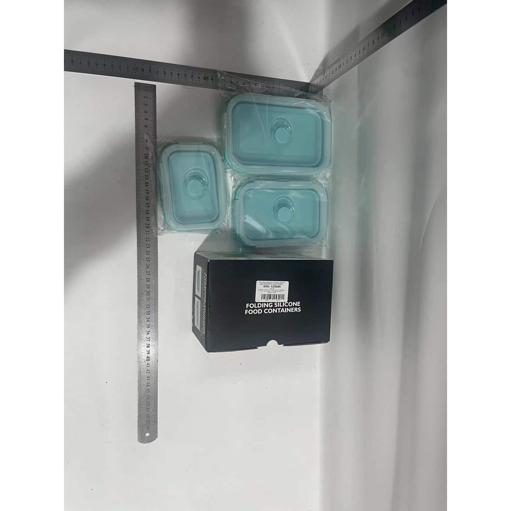 Set 3 caserole pliabile Flippy, din silicon, rezistenta la temperaturi ridicate, usor de depozitat si curatat, 350/500/800 ml, utilizare in cuptorul cu microunde, albastra-7