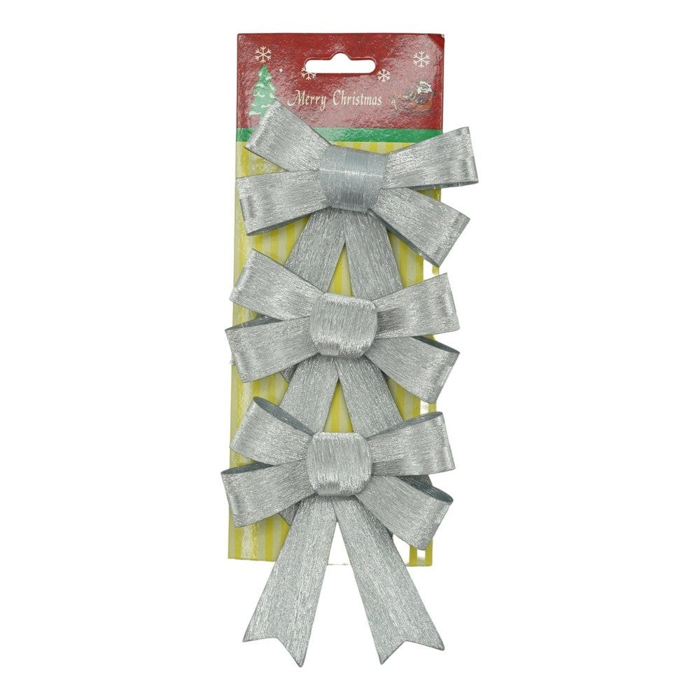 Set 3 fundite pentru brad, Argintii, 10 x 11 cm, din poliester, Flippy-0