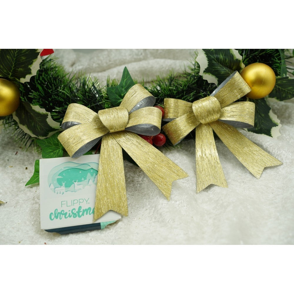Set 3 fundite pentru brad, Aurii, 10 x 11 cm, din poliester, Flippy-4