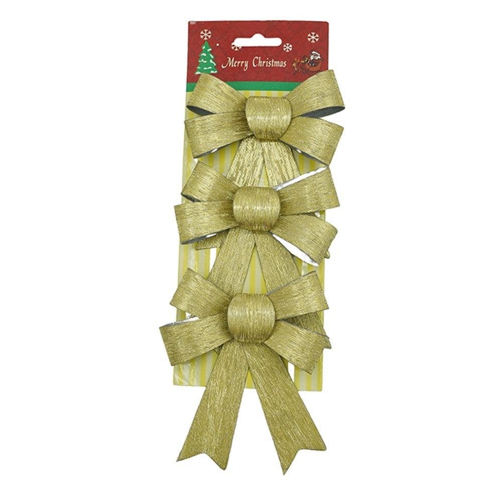 Set 3 fundite pentru brad, Aurii, 10 x 11 cm, din poliester, Flippy-0