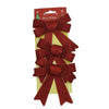 Set 3 fundite pentru brad, Rosii, cu sclipici, 10 x 11 cm, din poliester, Flippy-0