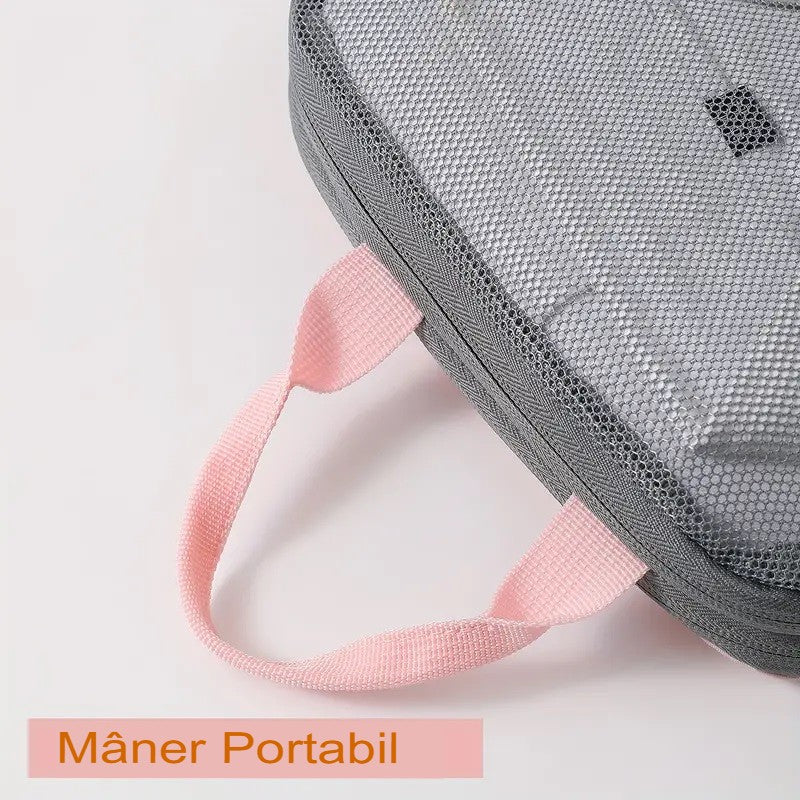 Set 3 Genti de Calatorie Flippy, Pentru Depozitare, Compresibile, 3 Dimensiuni, Mic, Mediu, Mare, Impermeabile, Fermoar Dublu, Roz-7
