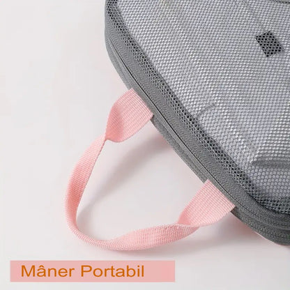 Set 3 Genti de Calatorie Flippy, Pentru Depozitare, Compresibile, 3 Dimensiuni, Mic, Mediu, Mare, Impermeabile, Fermoar Dublu, Roz-7