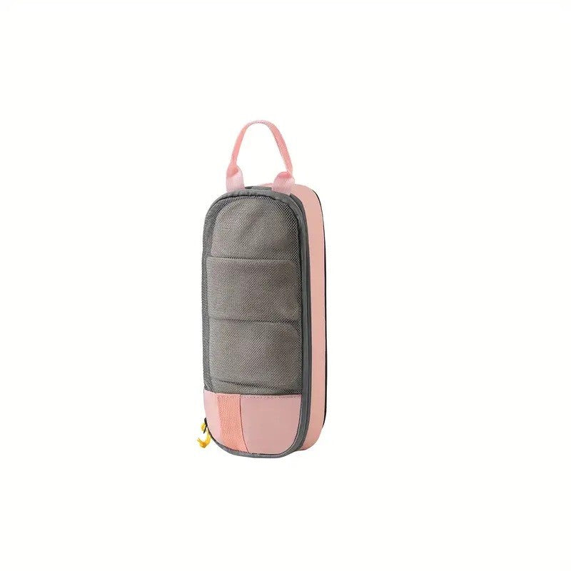 Set 3 Genti de Calatorie Flippy, Pentru Depozitare, Compresibile, 3 Dimensiuni, Mic, Mediu, Mare, Impermeabile, Fermoar Dublu, Roz-2