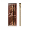 Set 3 Pensule de Machiaj, Flippy, Portabile, pentru Fard de Ochi, din Par Sintetic Moale, Auriu, 16.5x6.5x1.6 cm-0