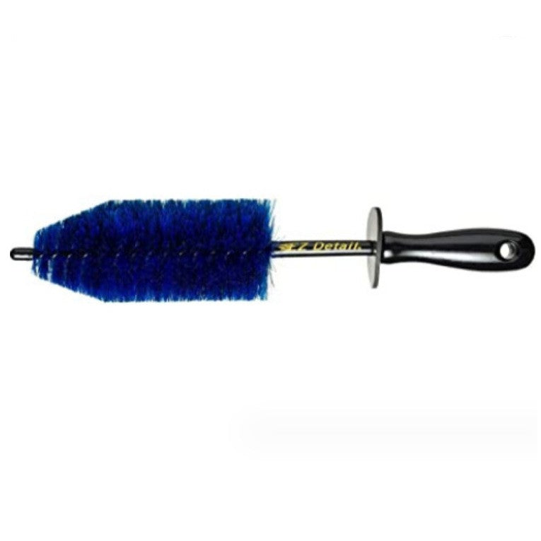 Set 3 Piese pentru Cosmetica Auto, Flippy, din Plastic si Otel, Maner Ergonomic, Perie Butuc, Anvelope, Detalii, Albastru-3
