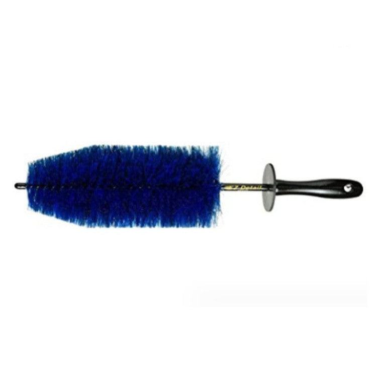 Set 3 Piese pentru Cosmetica Auto, Flippy, din Plastic si Otel, Maner Ergonomic, Perie Butuc, Anvelope, Detalii, Albastru-5