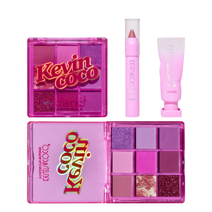 Set 3 Produse de Machiaj, KEVIN &amp; COCO, Pink Ice Star, 9 culori, 15.5 x 13 x 3.4 cm-7