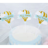 Set 3 Toppere pentru Tort, Flippy, Model Balon cu Aer Cald Happy Birthday, Tematica Aniversare, Albastru-0