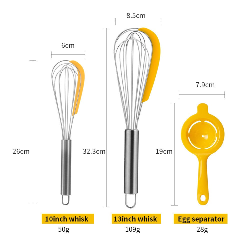 Set 3 ustensile pentru bucatarie Flippy, 2 teluri, un separator oua, inox/silicon, Galben-4