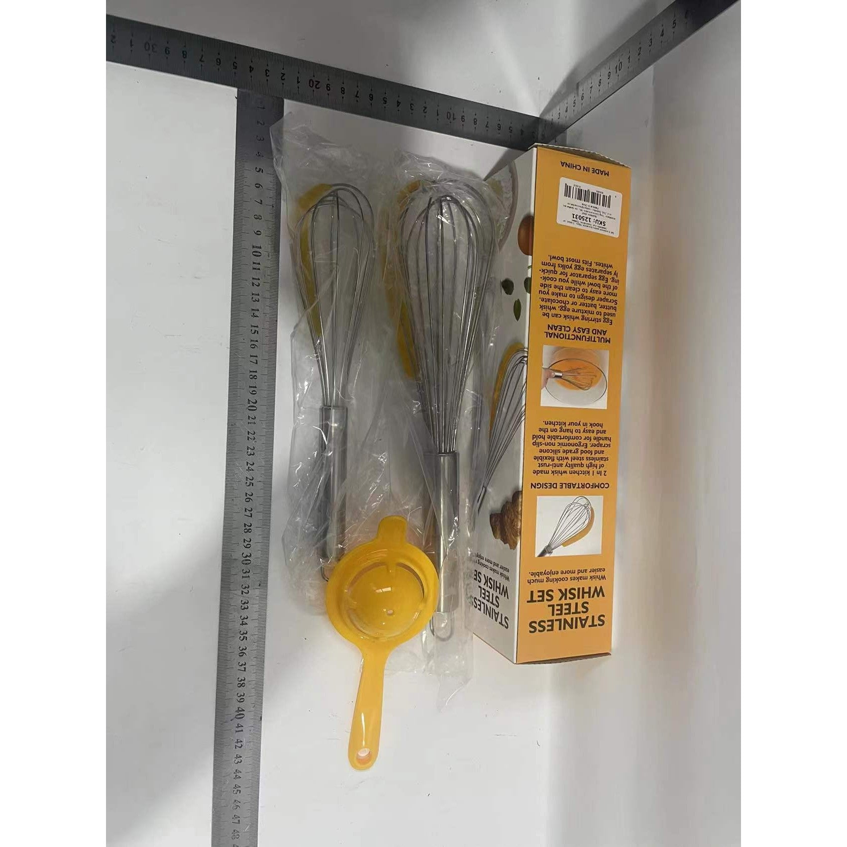 Set 3 ustensile pentru bucatarie Flippy, 2 teluri, un separator oua, inox/silicon, Galben-5
