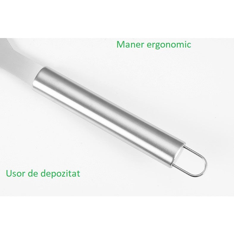 Set 3 Ustensile pentru Gratar, Flippy, din Otel Inoxidabil, Geanta Oxford, Argintiu-6
