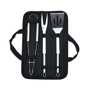 Set 3 Ustensile pentru Gratar, Flippy, din Otel Inoxidabil, Geanta Oxford, Argintiu-0