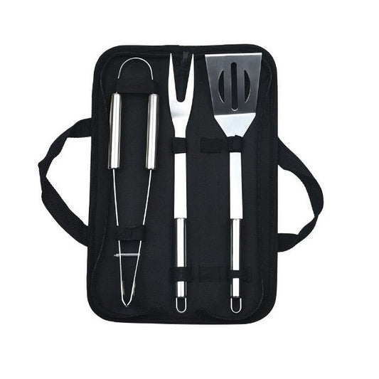 Set 3 Ustensile pentru Gratar, Flippy, din Otel Inoxidabil, Geanta Oxford, Argintiu-0