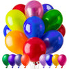Set 25 Baloane din Latex, Flippy, Model Party, 4x Albastru, 4x Verde, 4x Rosu, 4x Galben, 4x Mov, 5x Portocaliu, 23 cm, 1.4 g-0
