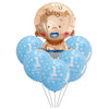 Set 4 baloane latex 1 Birthday, 1 balon folie baby boy, 71 cm-0