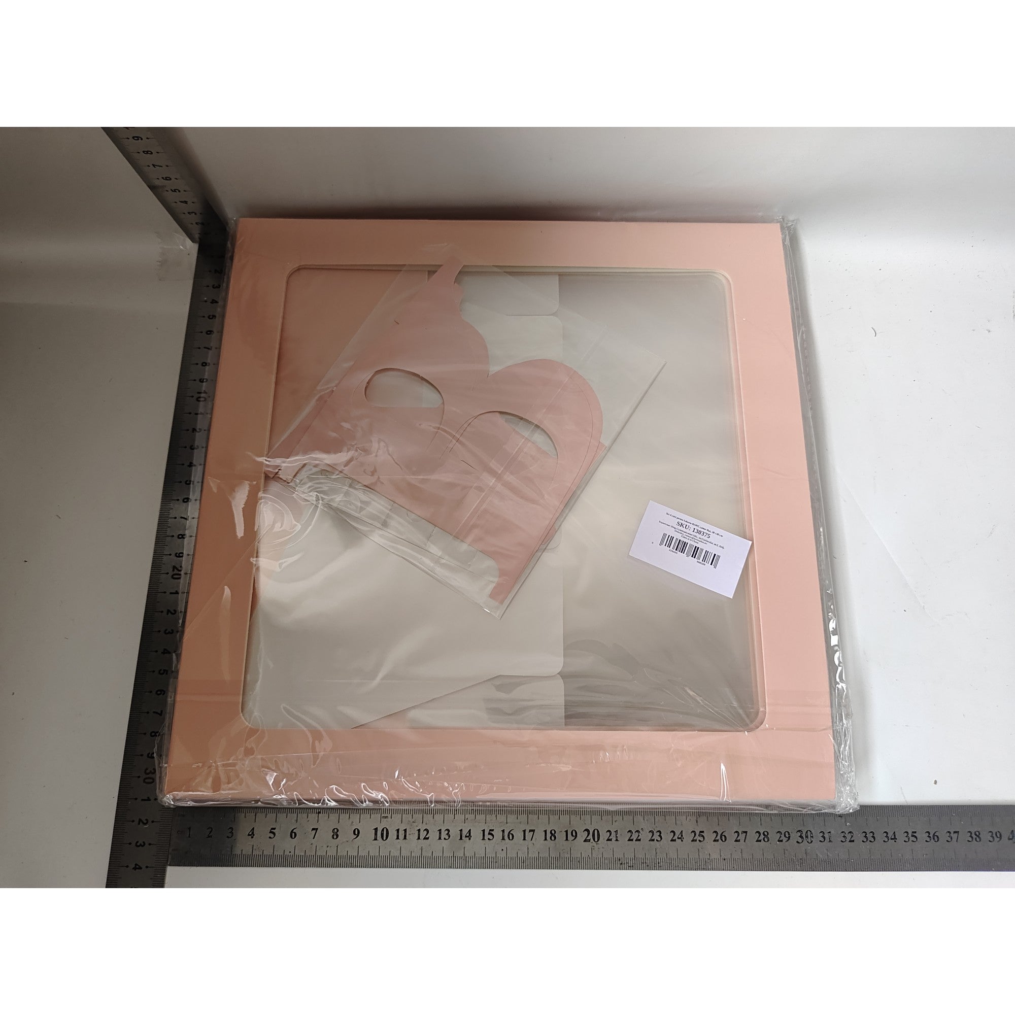 Set 4 cutii pentru baloane BABY, contur Roz, 30 x30 cm-1
