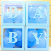 Set 4 cutii pentru baloane baby, Contur Albastru, 30 x30 cm-0