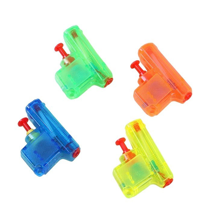 Set 4 Mini Pistoale cu ​​Apa, Flippy, Jucarii de Vara, pentru Copii, 4 Culori Transparente Random-0