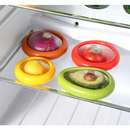 Set 4 Recipiente pentru Pastrarea Proaspata a Legumelor, Flippy, Cutii Portabile Sigilate Anti-oxidare, 4 Forme Diferite pentru Legume sau Fructe, Culori diferite-4
