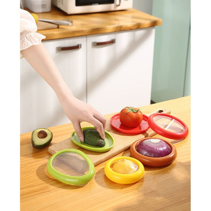 Set 4 Recipiente pentru Pastrarea Proaspata a Legumelor, Flippy, Cutii Portabile Sigilate Anti-oxidare, 4 Forme Diferite pentru Legume sau Fructe, Culori diferite-11