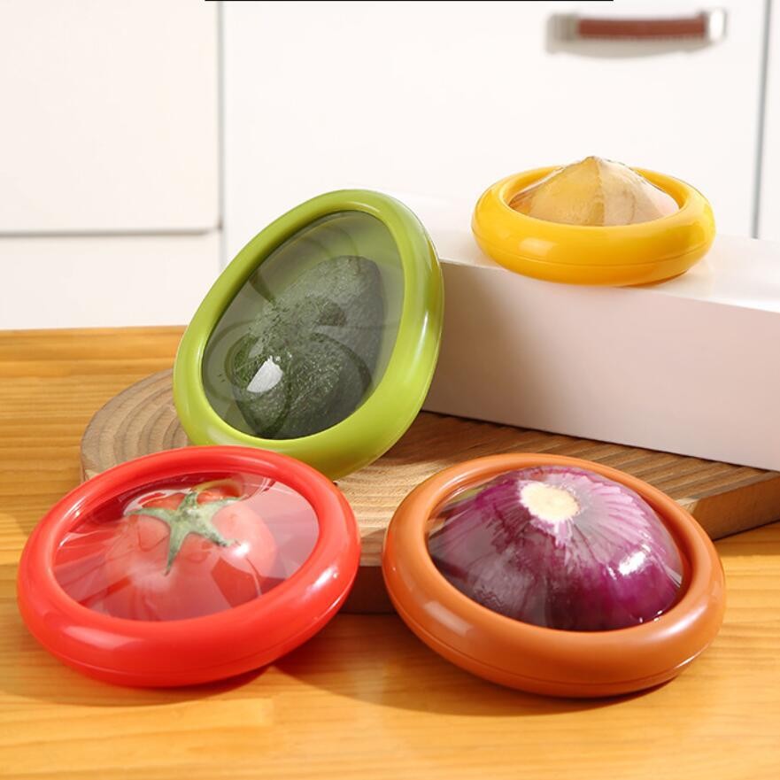Set 4 Recipiente pentru Pastrarea Proaspata a Legumelor, Flippy, Cutii Portabile Sigilate Anti-oxidare, 4 Forme Diferite pentru Legume sau Fructe, Culori diferite-15
