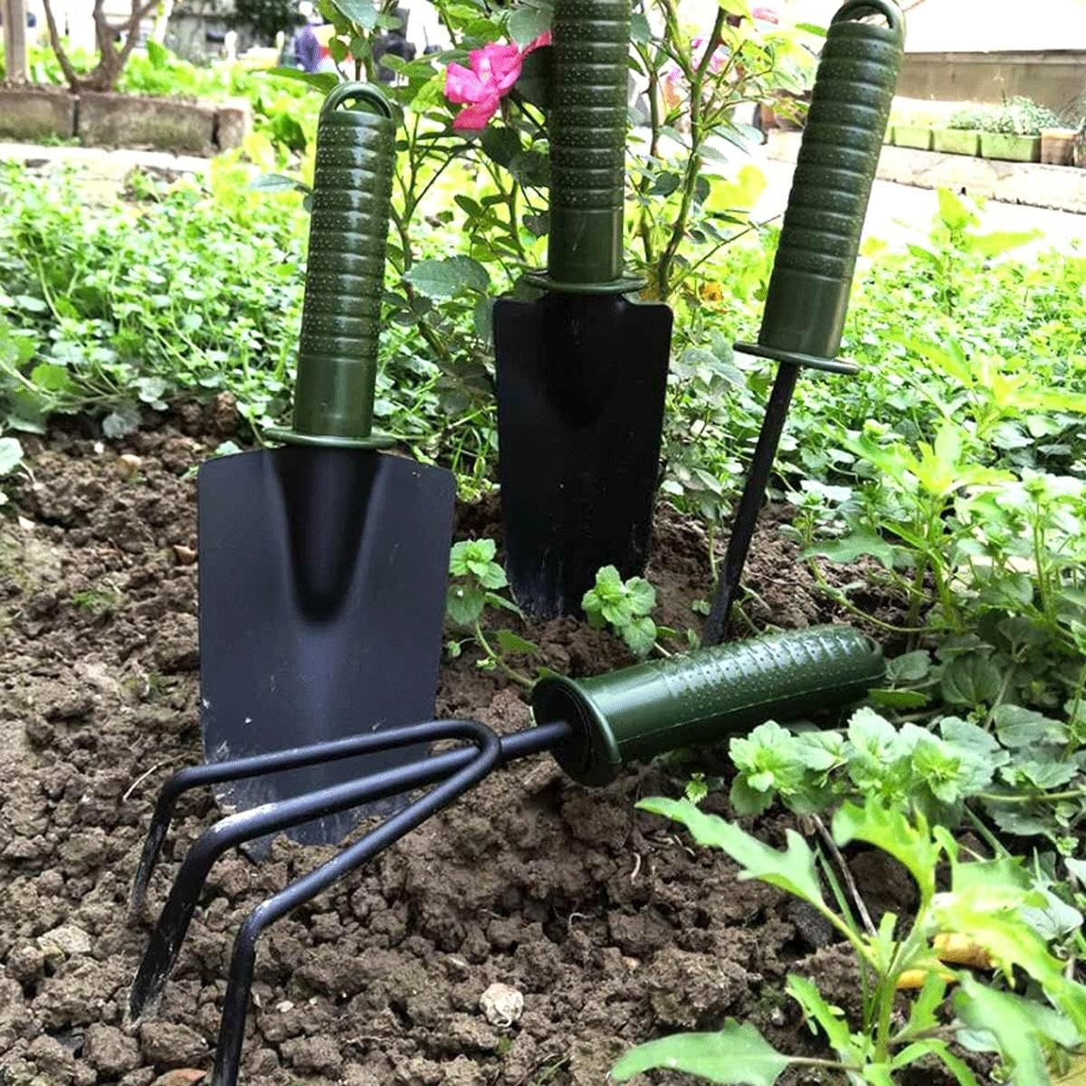 Set 4 Unelte de Gradina Flippy, pentru Plantare Prelucrare Sol si Ingrijire Plante, Material PVC si cardboard, 25 x 8.5 cm, verde-4