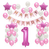 Set 42 de baloane si 1 Banner Happy Birthday, Roz-0