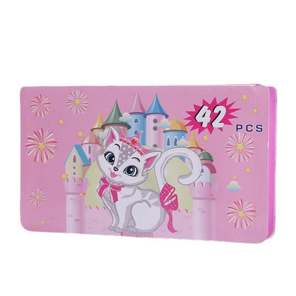 Set 42 Piese de Pictura si Desen, Flippy, Tip Penar, Model Pisicuta, 24.3 x 13 x 3 cm, Roz-4