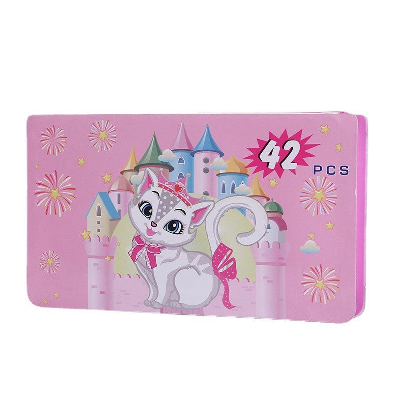 Set 42 Piese de Pictura si Desen, Flippy, Tip Penar, Model Pisicuta, 24.3 x 13 x 3 cm, Roz-4
