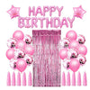 Set 47 baloane, 10 ciucuri, 2 baloane stea folie, 6 baloane latex confetti, 6 baloane galbene latex, 8 baloane negre latex, 1 Perdea Praty Folie, Litere Happy Birthday, Roz-0